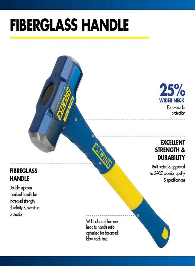 إستوينج مطرقة ثقيلة ذات وجه صلب من غروز إستوينغ، بمقبض من الألياف الزجاجية (رأس بوزن 1.8 كجم × مقبض بطول 16 بوصة) - Image 4